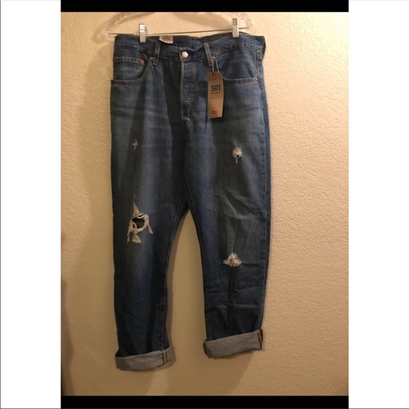 Levi’s 501 straight leg distressed jeans NWT - Picture 7 of 8